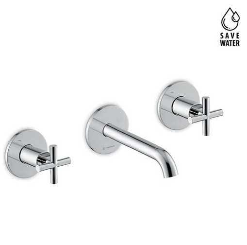 Newform BLINK 70820E/27753 3-hole basin mixer wall, spout 160mm – chrome, matt black, groove bronze, PVD – copper bronze, gun metal, brushed pale gold, glossy gold