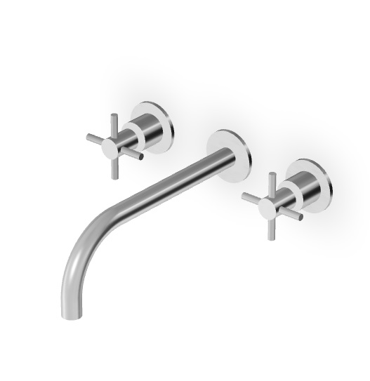 Zucchetti HELM ZHM761.X+R99500 3-osaline valamusegisti, tila 230mm, AISI 316L – 6 viimistlust 3 variandis: harjatud sile, harjatud vertikaalne muster, harjatud diagonaalmuster