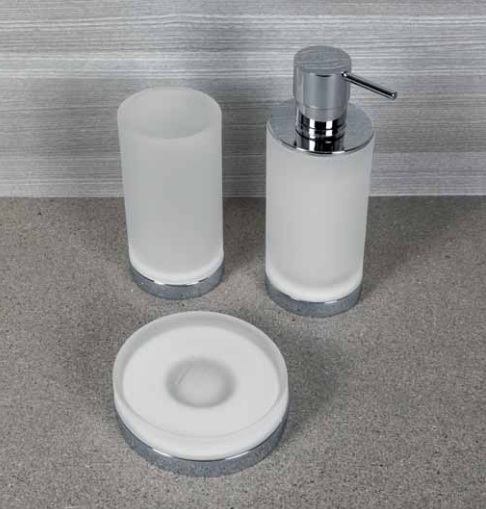 Colombo Design NORDIC product line, bathroom accessories – chrome, chrome/natural acid glass/ matt black ceramics/ matt white ceramics