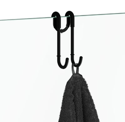 DH 1 hook for shower enclosure, 35x40xh-110mm, glass thickness max 120mm – chrome, matt black