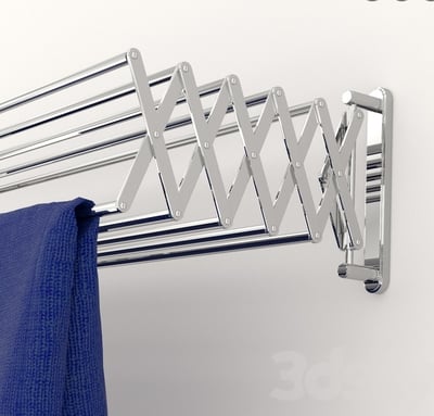 DW 700 towel rack extendable, W-615xD-100->555xh-215mm – chrome