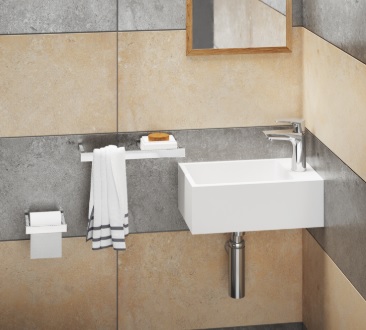 MI A Silkstone valamu/segisti paremal, 400x210xh-140mm – Silkstone valge matt