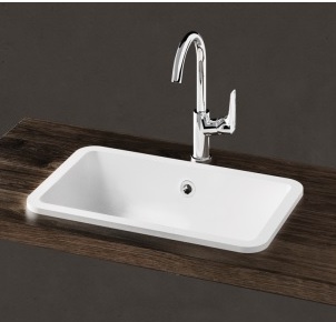 OPUS SILK IN basin drop-in, 520x320xh-130mm – Silkstone matt finishings white, caffelatte, grey, graphite