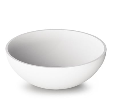 ROUND SILK ON valamu tööpinnale, Ø 410x h-140mm – Silkstone viimistlused matt valge, matt beež, matt hall, matt must