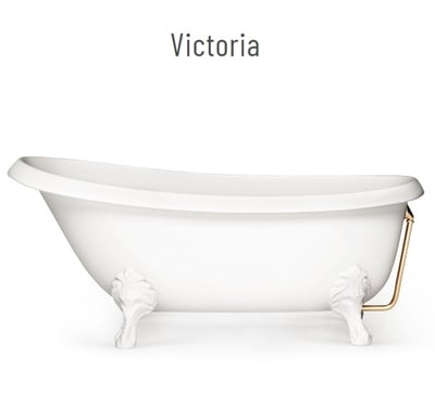 VICTORIA SilkStone bath with legs, matt white, also glossy colours
