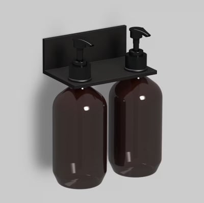 ASSIST AS.134.LO2 shower shelf 85x134x50mm, two lotion dispensers, plastic bottles – matt white, matt black