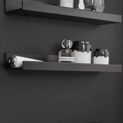 ASSIST AS.800.S shelf 800x100xh-25/50mm – white matt, black matt