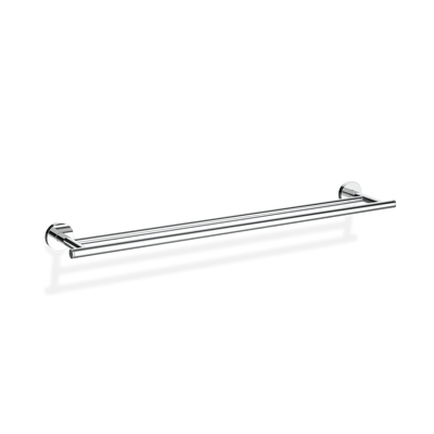 Decor Walther BASIC BA HTD65 kahekordne käterätireeling: Seinapealne kahekordne käterätireeling kahe paralleelse toruga, kroom, valgel taustal