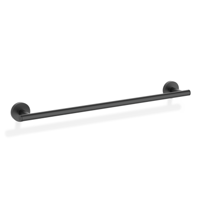 Decor Walther BASIC BA HTE towel rail: Wall-mounted cylindrical towel rail in matt black on a white background