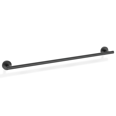 Decor Walther BASIC BA HTE towel rail: Wall-mounted straight towel rail in matt black on a white background