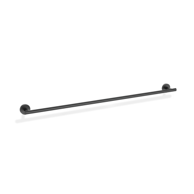 Decor Walther BASIC BA HTE towel rail: Wall-mounted single round towel rail in matte black on a white background
