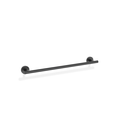 Decor Walther BASIC BA HTE towel rail: Wall-mounted cylindrical single towel rail in a matt black finish on a white background