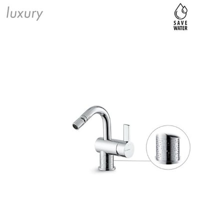 BLINK CHIC LUXURY 71125 bidet mixer with pattern – chrome, matt black, groove bronze, PVD – copper bronze, gun metal, brushed pale gold, glossy gold