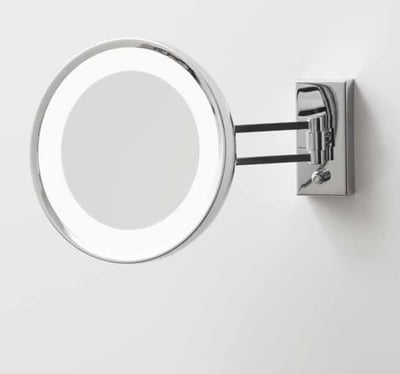 BS 36 LED kosmeetikapeegel seinale, 3x/5x/7x – kroom, harjatud nikkel, kuld, matt kuld, must matt metall, matt valge, matt must