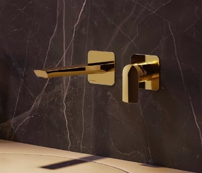 DELTA ZERO 72230E/27852 basin mixer wall, spout 229mm – chrome, matt white, matt black, PVD – copper bronze, gun metal, glossy gold, br. gun metal, br. copper bronze, br. gold