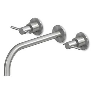 HELM ZHL761.X+R99500 3-hole built-in basin mixer, spout 230 mm, AISI 316L – 6 finishings in brushed, brushed diagonal knurling, brushed vertical knurling