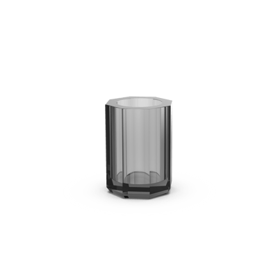 Decor Walther KRISTALL KR BER tumbler: Anthracite faceted crystal glass tumbler on a white background