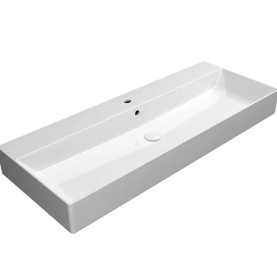 9424111 KUBE-X wall hung, countertop washbasin 1200x470mm, Extraglaze enamel – white glossy, matt ardesia, matt white