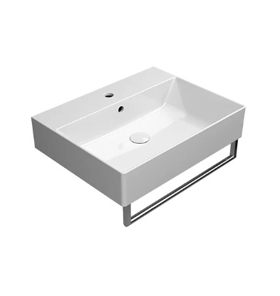 9431111 KUBE-X wall hung, countertop washbasin 600x470mm, Extraglaze enamel – white glossy, matt ardesia, matt white (towel holder order separately)