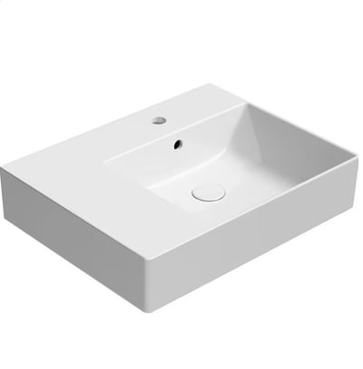9439111 KUBE-X valamu seinale, tööpinnale 600x470mm, Extraglaze glasuur – valge läikiv, matt must, matt valge
