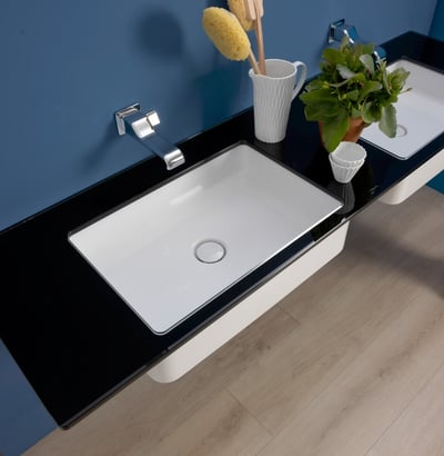 Miniwash ceramic countertop and undercounter washbasins – different sizes, glossy and matt colours