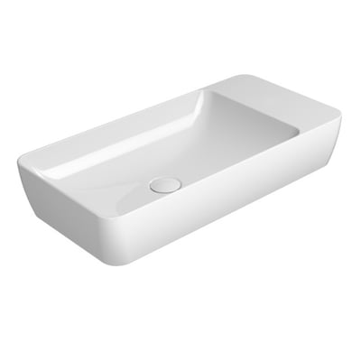 9882011 MODO countertop washbasin 700x350mm, Extraglaze enamel – white glossy, matt finishings: agave, ardesia, blush, cenere, creta, ghiaccio, tortora, white