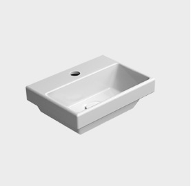 8650111 NORM valamu seinale või uputatav 350x260mm, Extraglaze glasuur – valge läikiv