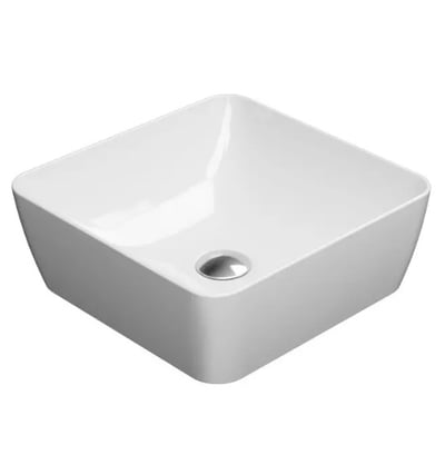 903811 NUBES valamu tööpinnale 380×380, Extraglaze glasuur – valge läikiv, matid viimistlused: agaaviroheline, must, vanaroosa, helehall, helebeež, jääsinine, tuvihall, valge