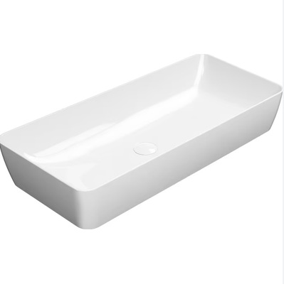 904011 NUBES countertop washbasin 800x400mm, Extraglaze enamel – white glossy, matt finishings: agave, ardesia, blush, cenere, creta, ghiaccio, tortora, white