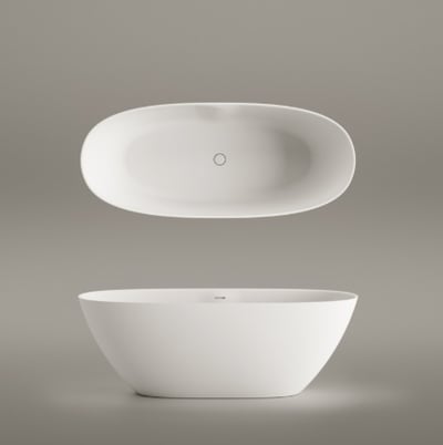PERLA 175 freestanding bath 1750x760xh-600mm – Silkstone matt finishings white, grey, caffelatte, graphite