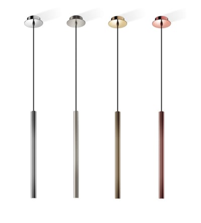 PIPE pendant light LED, IP20 – chrome, nickel satin, brass polished, rose gold