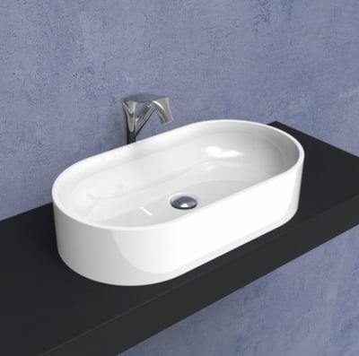 PS65AT PASS washbasin countertop, 650x350mm – glossy white – ENDSALE 205 €