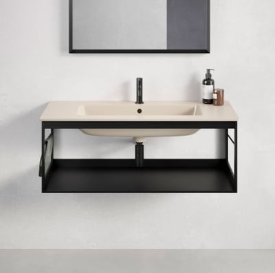 8885111 PURA wall hung, on furniture washbasin 820x460mm, Extraglaze enamel – white glossy, matt finishings: ardesia, creta, white