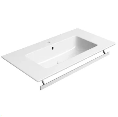 8886111 PURA wall hung, on furniture washbasin 1020x460mm, Extraglaze enamel – white glossy, matt finishings: ardesia, creta, white
