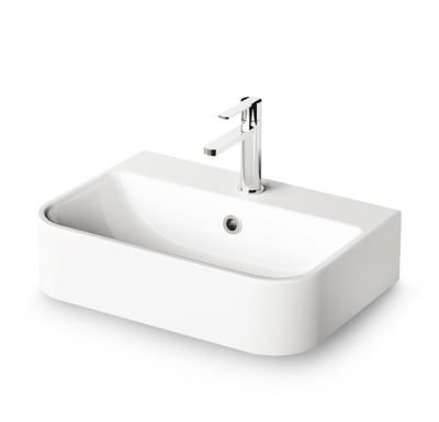 Samba 55 washbasin, 545x375x h-133 mm – CastStone glossy finishings