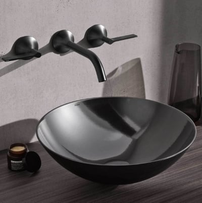 SB.K360.GS glazed steel dish basin, metallic dark iron