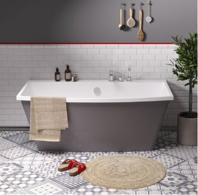 STEP ruumikas vann, vannisegisti kas vanni servale või seinast, 1700x890xh-650mm – Cast Stone läikivad viimistlused