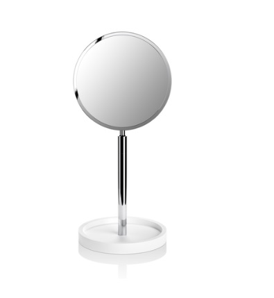 STONE KSA kosmeetikapeegel alusega, 4x/1x, lm-165/180xh-400mm – valge/kroom, must/kroom