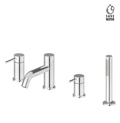 XT 4280C 4-osaline vannisegisti vannile – kroom, matt valge, matt must, läikiv vask, PVD – vaskne pronks, must metall, läikiv kuld + 4 exclusive satiin viimistlust