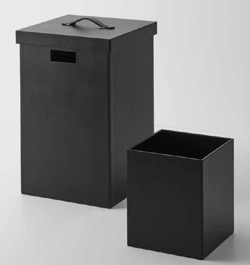 Decor Walther BROWNIE WB/ BROWNIE PK niiskuskindlast kunstnahast mustapesukorv/ paberikorv – valge, must, liivabeež, taupe