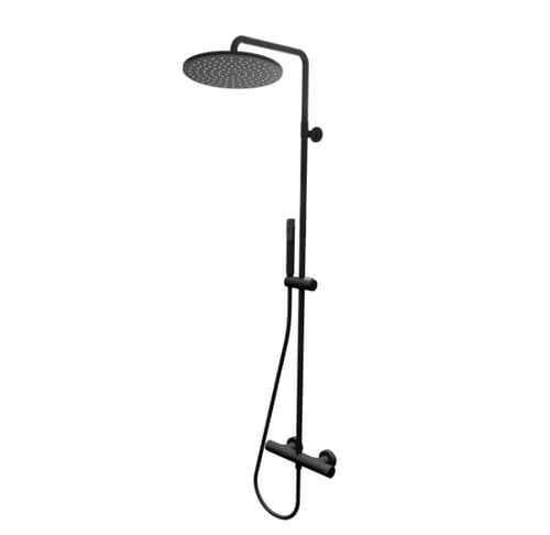 Bossini COSMO L10092 pea- ja käsidušiga termostaatsegisti komplekt – kroom, matt must