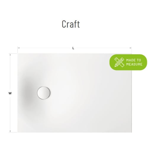 PAA CRAFT MADE-TO-MEASURE dušialused, 900-1800×800-1000mm, h-35-150 mm, Silkstone valge matt