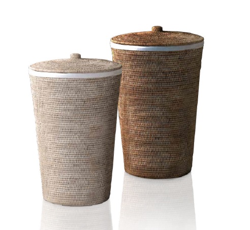 Decor Walther BASKET WB rotangist mustapesukorv linase pesukotiga – hele rotang, tume rotang
