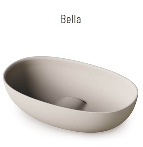 PAA BELLA valamu tööpinnale, 650x390xh-160mm, peidetud äravool, Silkstone viimistlused – matt valge, matt hall, matt beež, matt grafiit