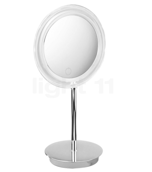 Decor Walther BS 15 TOUCH LED kosmeetikapeegel, 5x, ON-OFF puutetundlik lüliti, patareitoide – kroom/akrüül