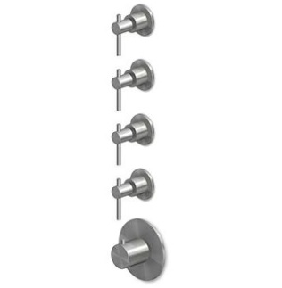 Zucchetti HELM ZHL662.X_R97823 termostaatdušisegisti, 4 kinni-lahti nuppu, AISI 316L – 6 viimistlust 3 variandis: harjatud sile, harjatud vertikaalne muster, harjatud diagonaalmuster