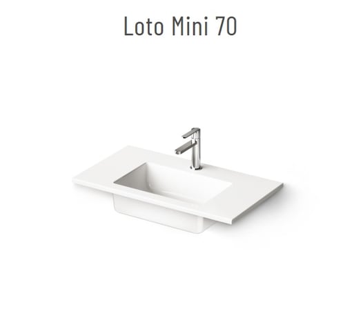 PAA LOTO MINI 70 valamu mööblile või seinale, 700x400xh-18/160mm, CastStone läikivad viimistlused