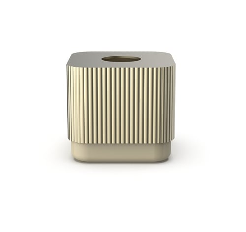 Decor Walther OF.LINE KBQ, ceramic/aluminium tissue box, 13 x 14.5 x 14.5cm – many colour combinations (pic champagner/dune)
