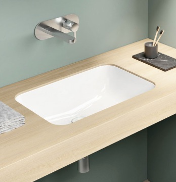 GSI 724711 PURA valamu tööpinna alla kleebitav, 500x350mm, Extraglaze glasuur – valge läikiv