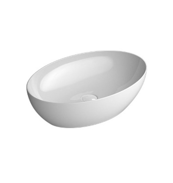 GSI 884211 PURA valamu tööpinnale 600x420mm, Extraglaze glasuur – valge läikiv, matid viimistlused: agaaviroheline, must, vanaroosa, helehall, helebeež, jääsinine, tuvihall, valge